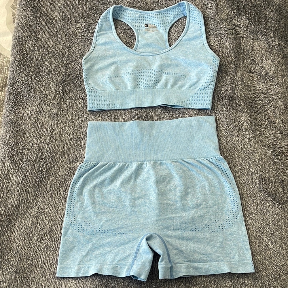 Blue Workout Short Set